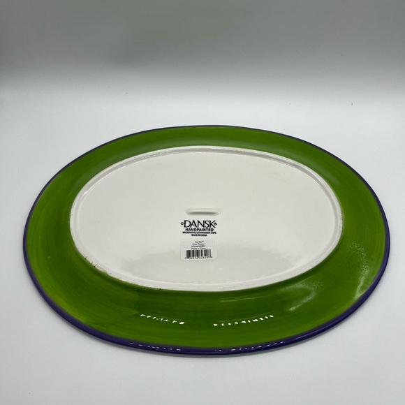 Dansk Yellow and Green Caribe Oval Serveware Platter NWT - Picture 3 of 10
